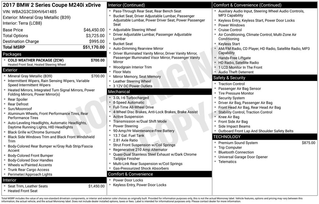 bmw 2 series 2017 WBA2G3C3XHV641485 image bmw 2 series 2017 WBA2G3C3XHV641485 image